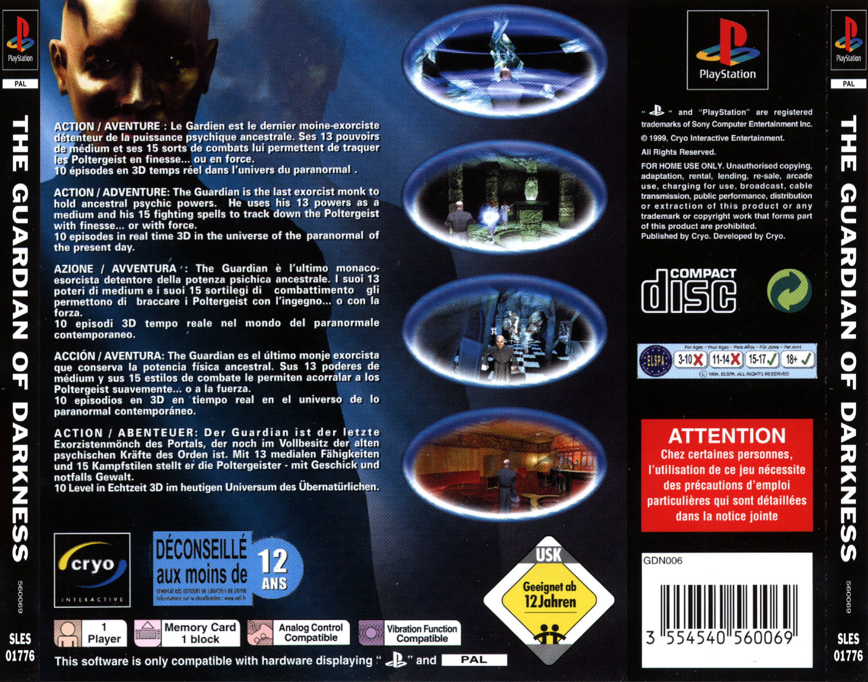 Contraportada de Guardian of Darkness · EU
