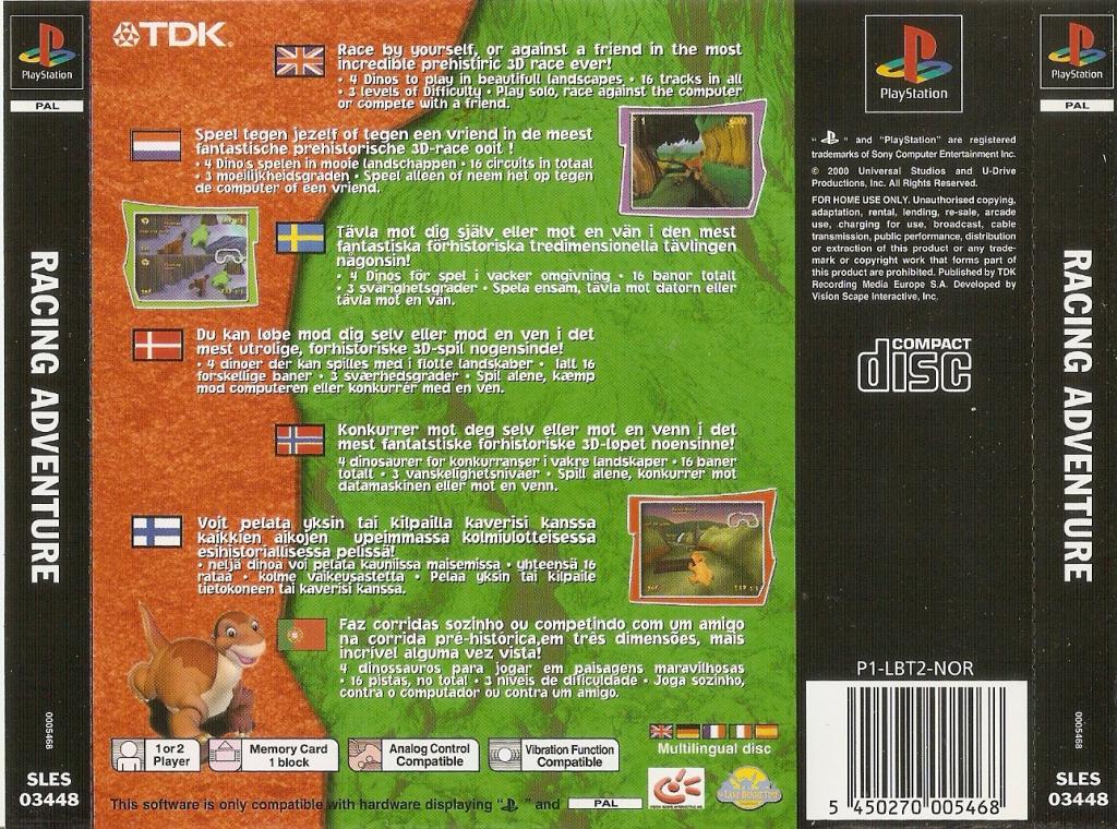Contraportada de The Land Before Time - Racing Adventure · EU