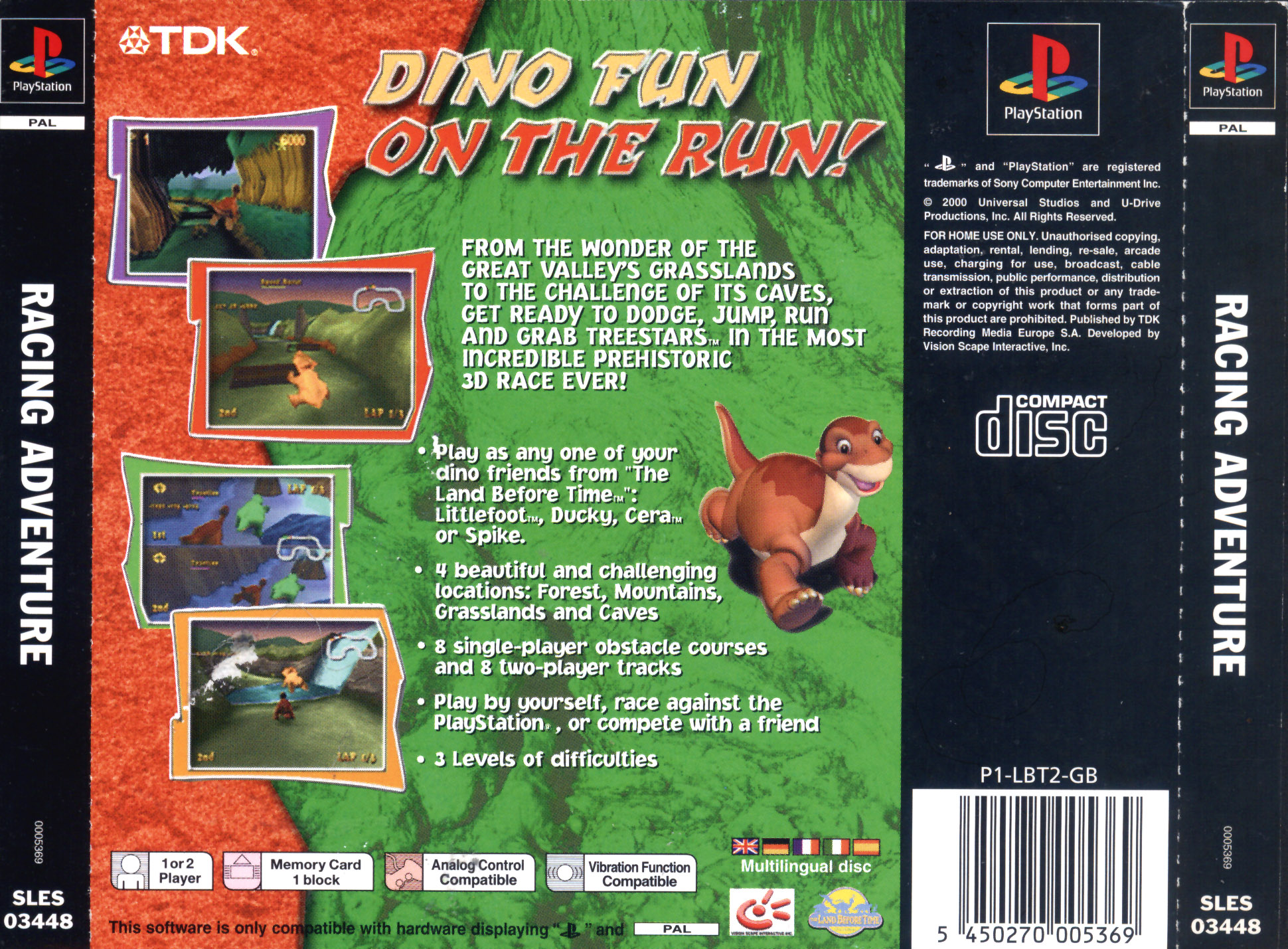 Contraportada de The Land Before Time - Racing Adventure · EU
