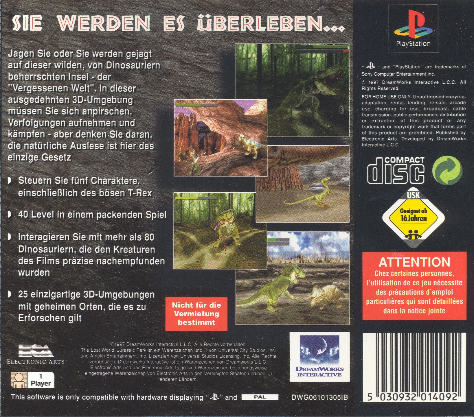 Contraportada de Lost World Jurassic Park · DE
