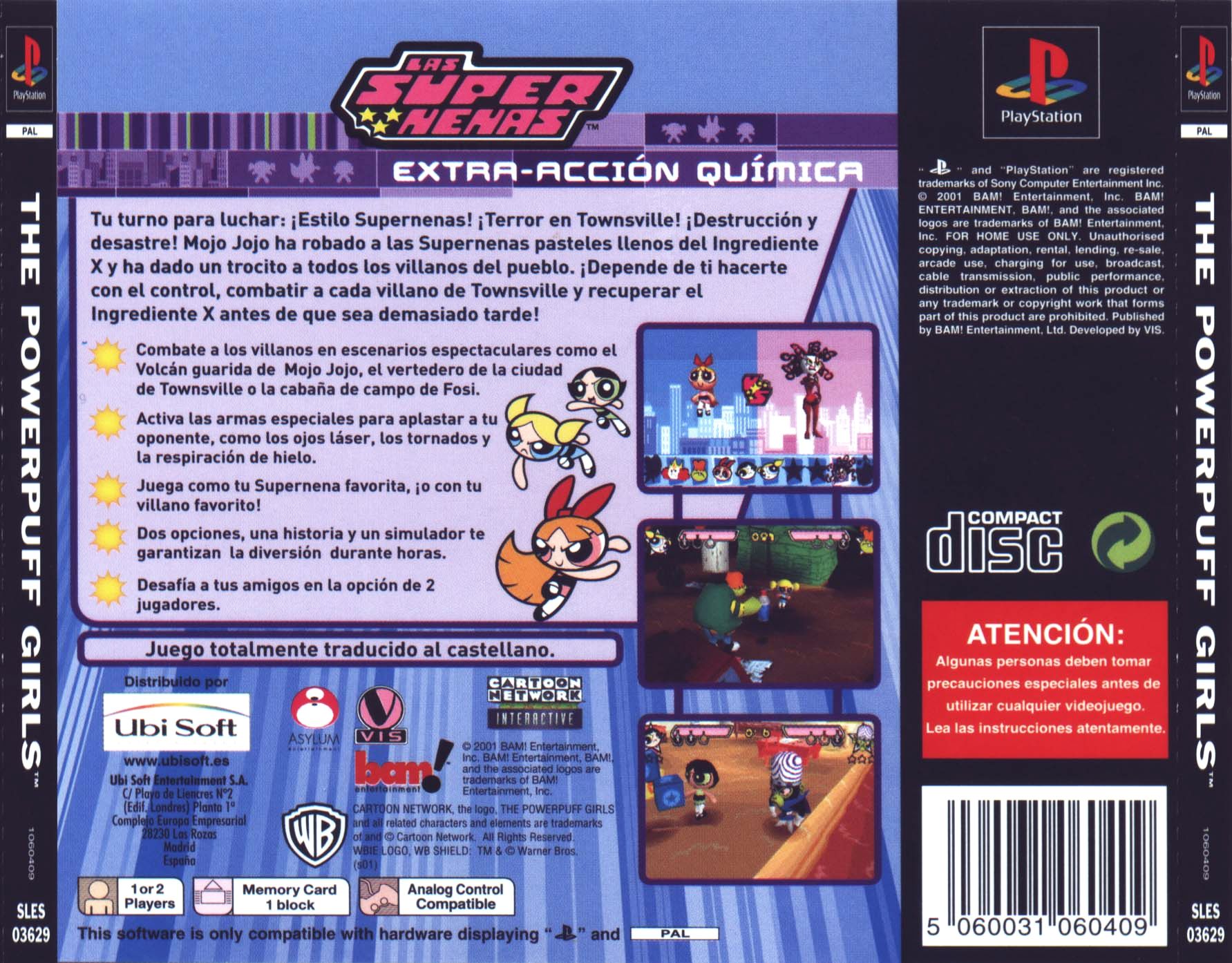 Contraportada de Powerpuff Girls Chemical X-Traction · ES