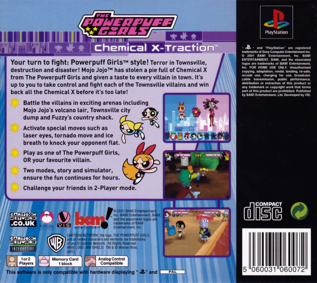 Contraportada de Powerpuff Girls Chemical X-Traction · EU