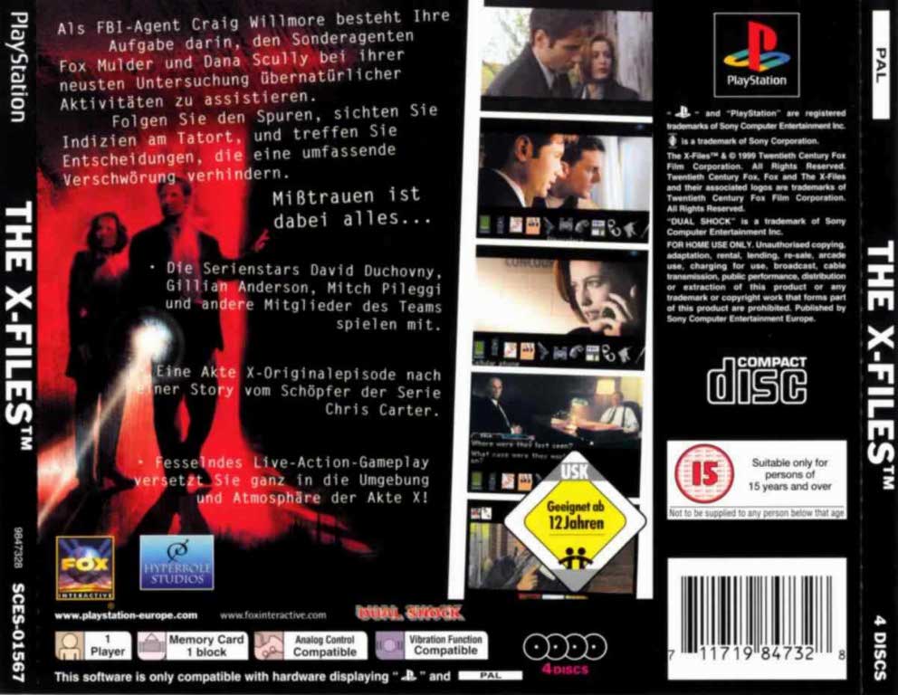 Contraportada de The X-Files · DE