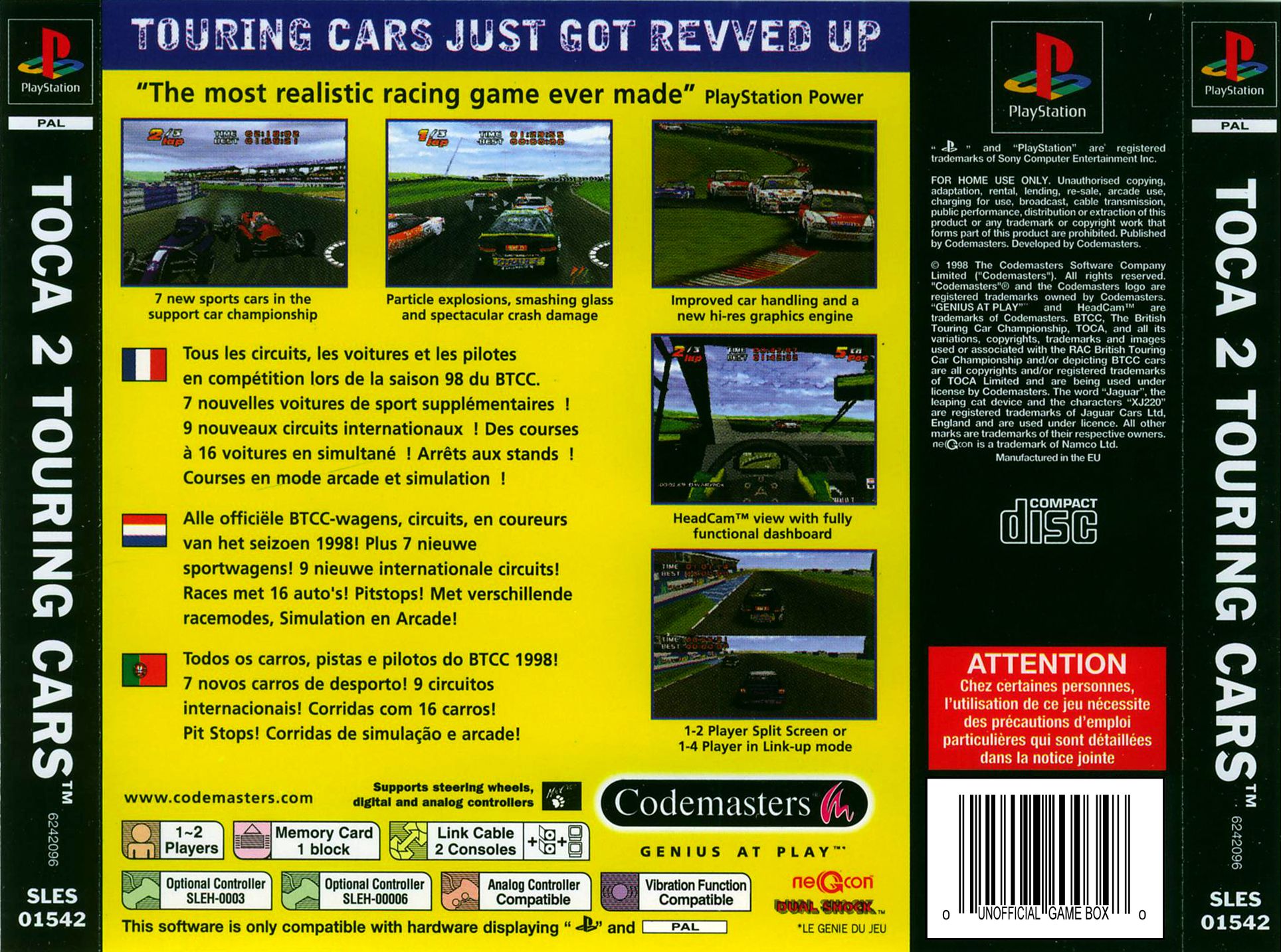 Contraportada de Toca 2 - Touring Cars · EU