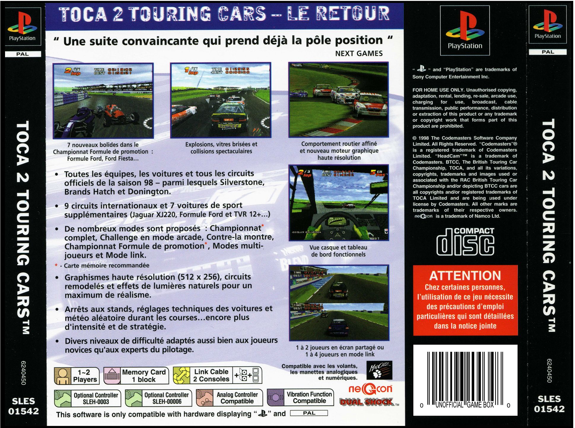 Contraportada de Toca 2 - Touring Cars · FR