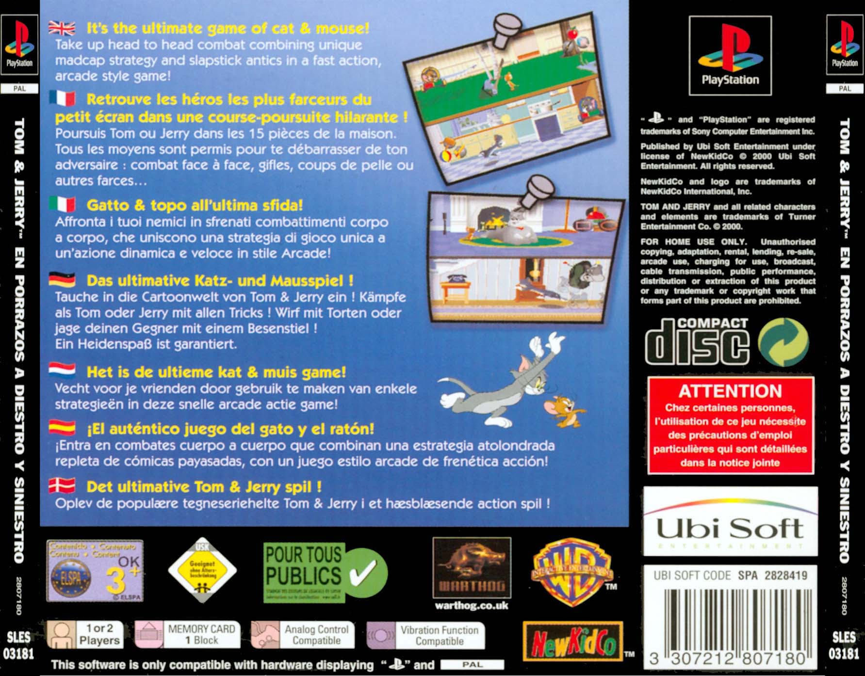 Contraportada de Tom and Jerry in House Trap · EU
