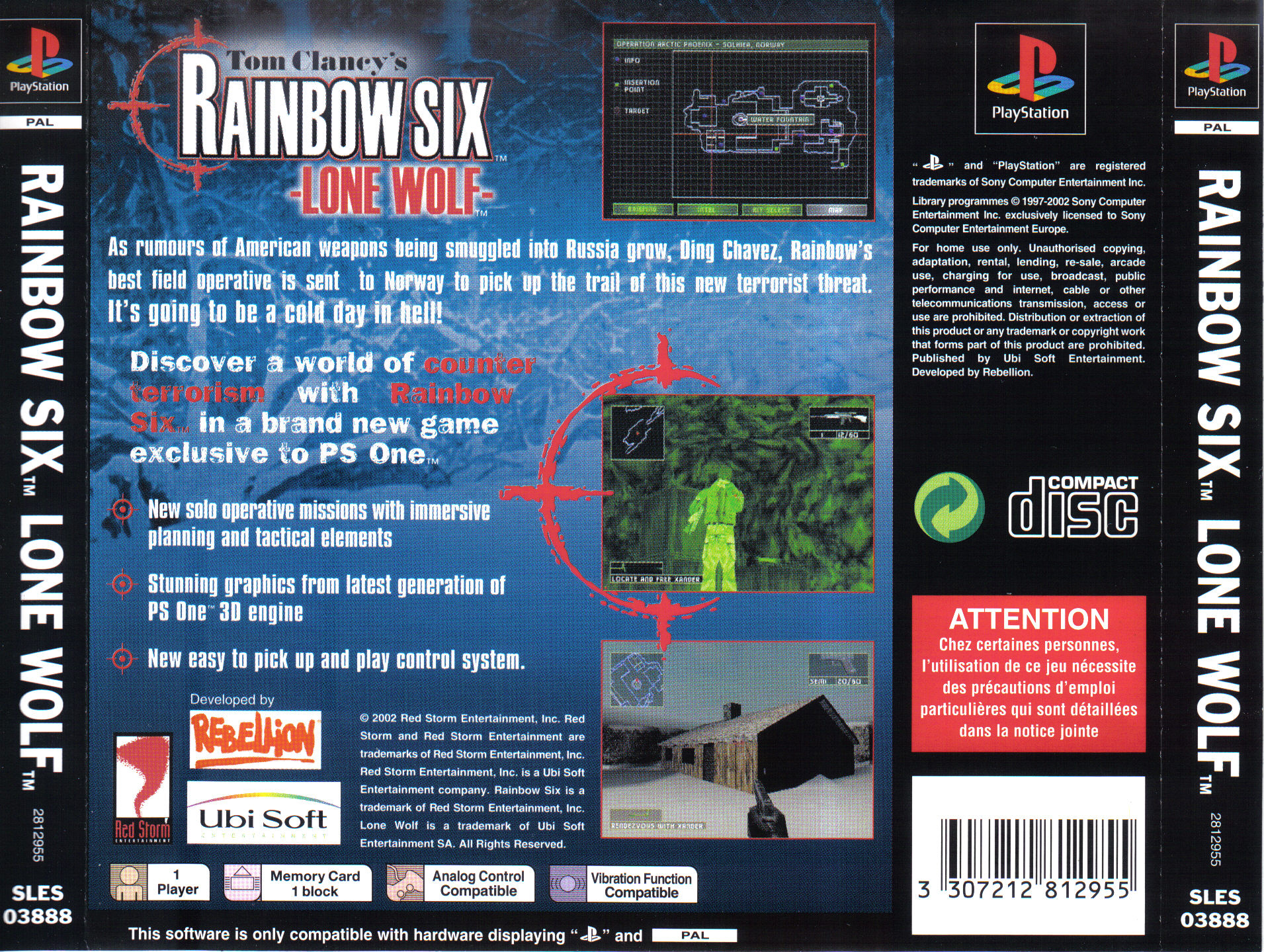 Contraportada de Rainbow Six Lone Wolf · EU