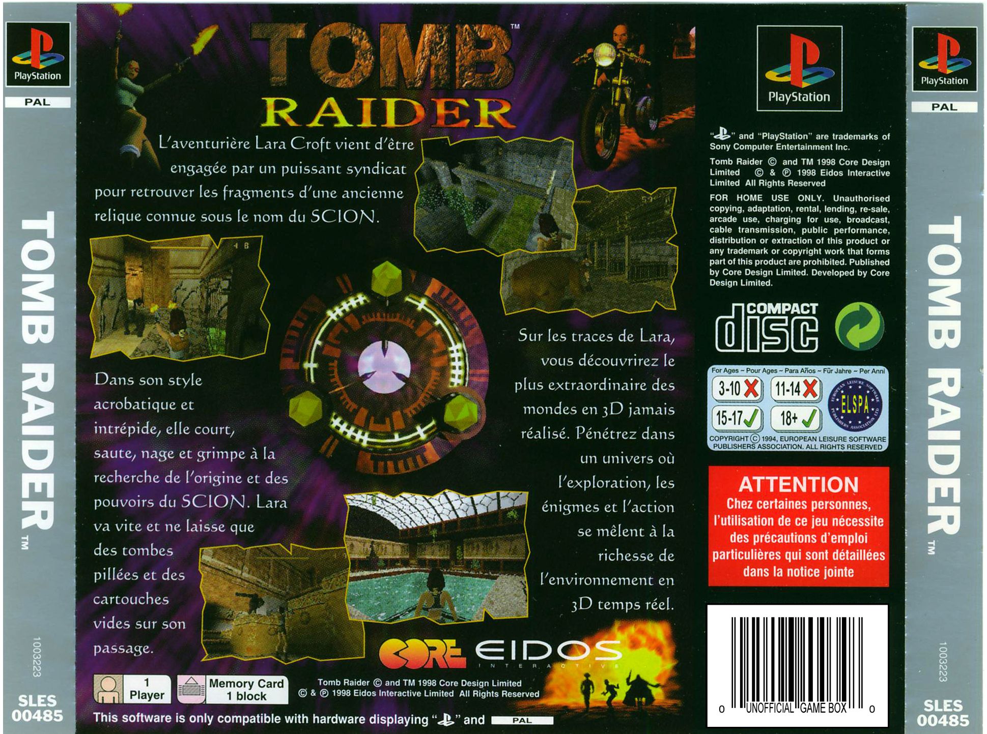 Contraportada · Platinum de Tomb Raider · FR