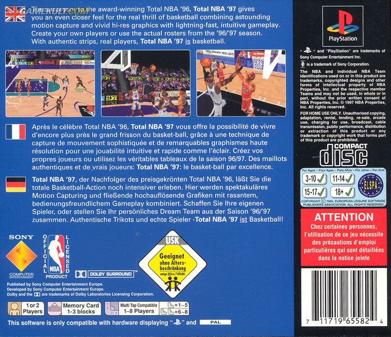 Contraportada de Total NBA 97 · EU