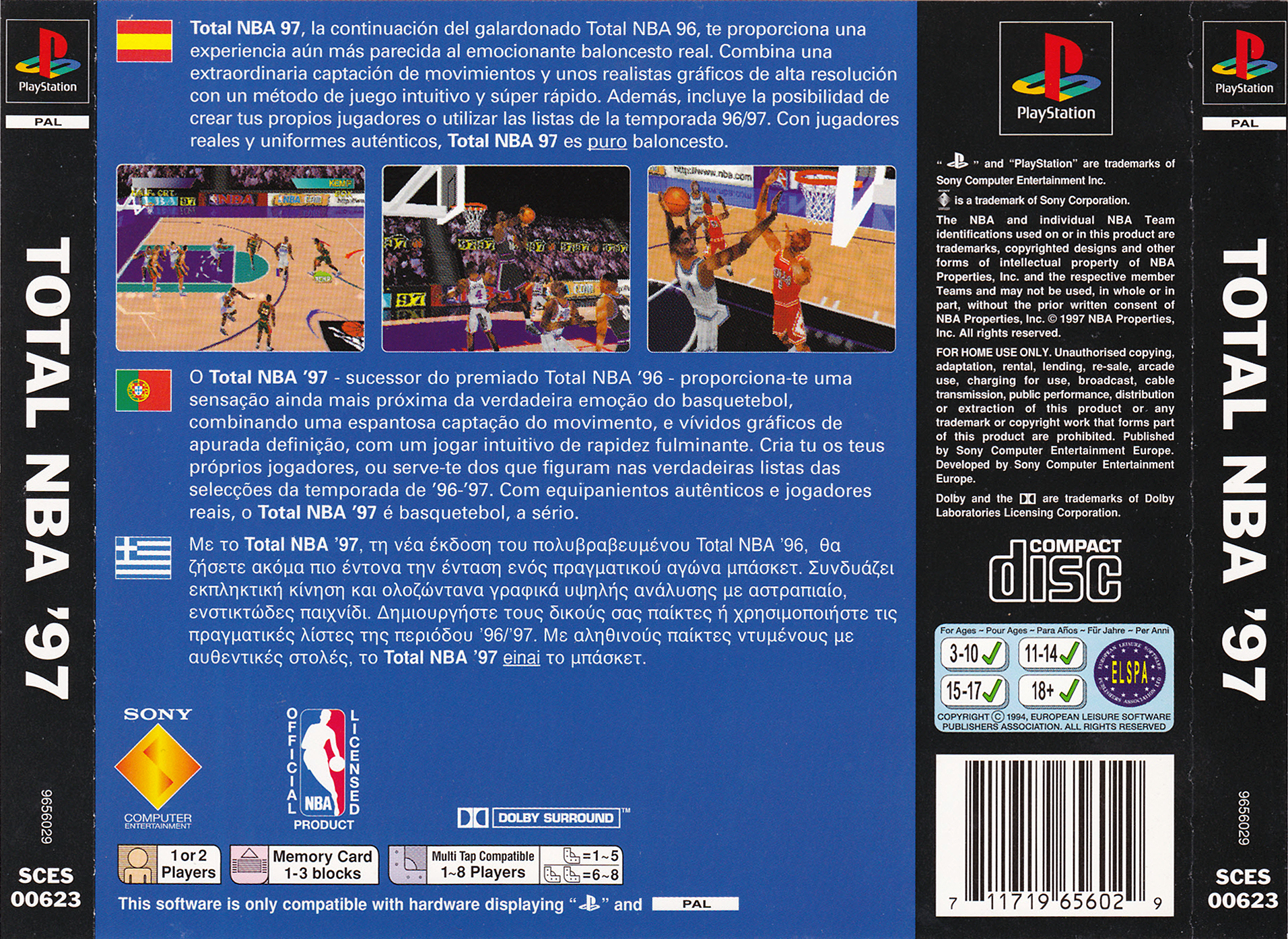 Contraportada de Total NBA 97 · EU