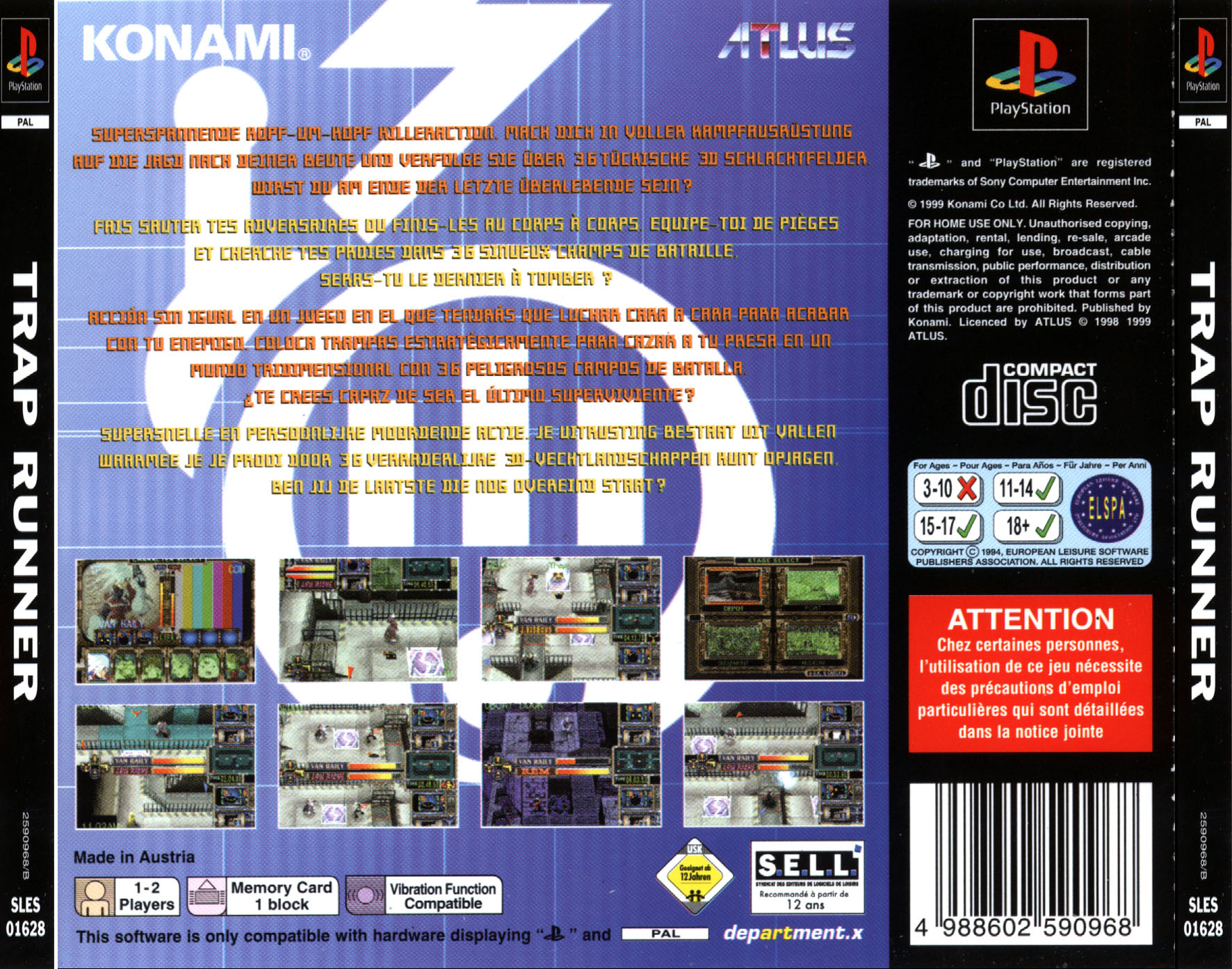 Contraportada de Trap Runner · EU