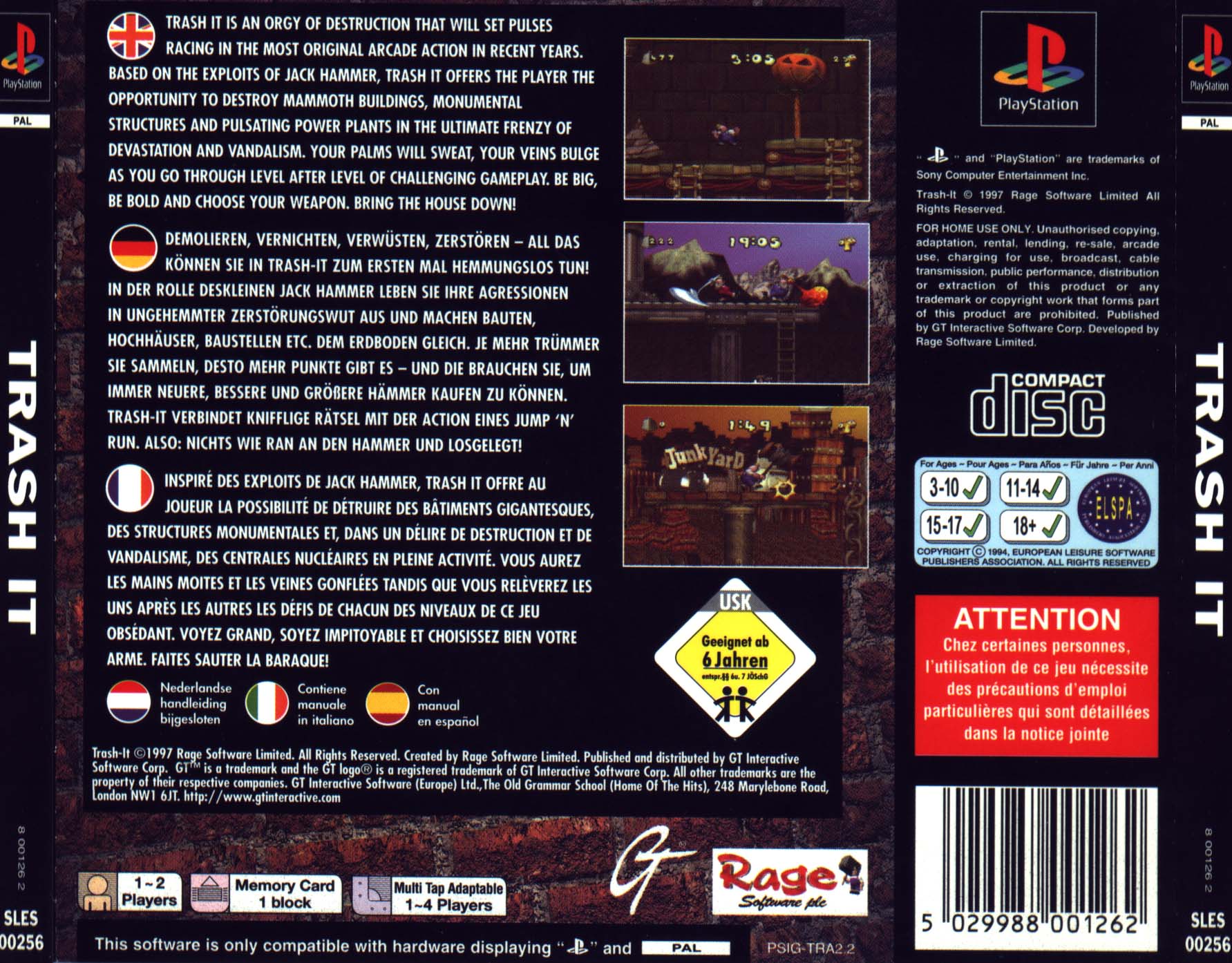 Contraportada de Trash It · EU