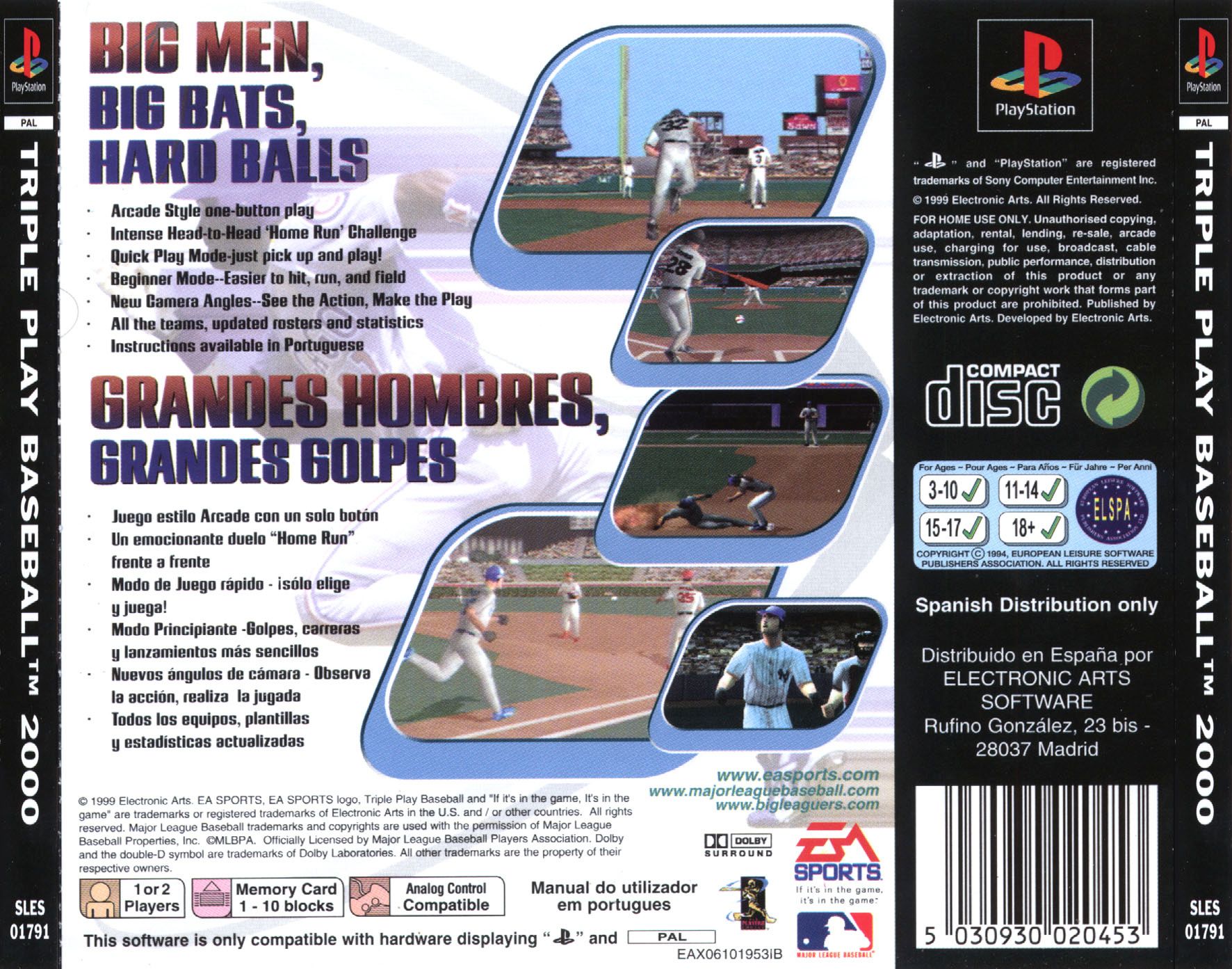 Contraportada de Triple Play Baseball 2000 · EU