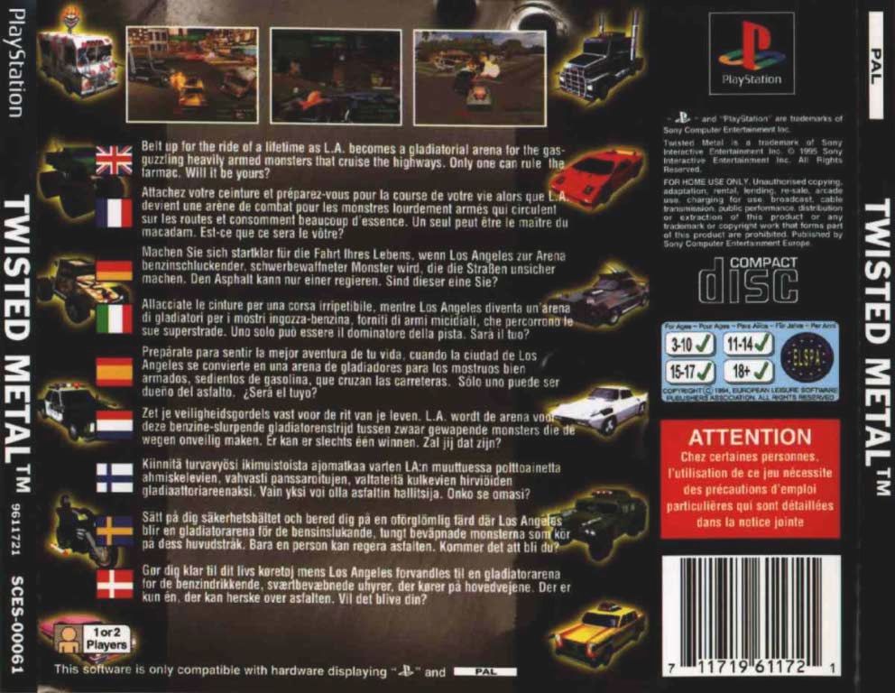 Contraportada de Twisted Metal · EU