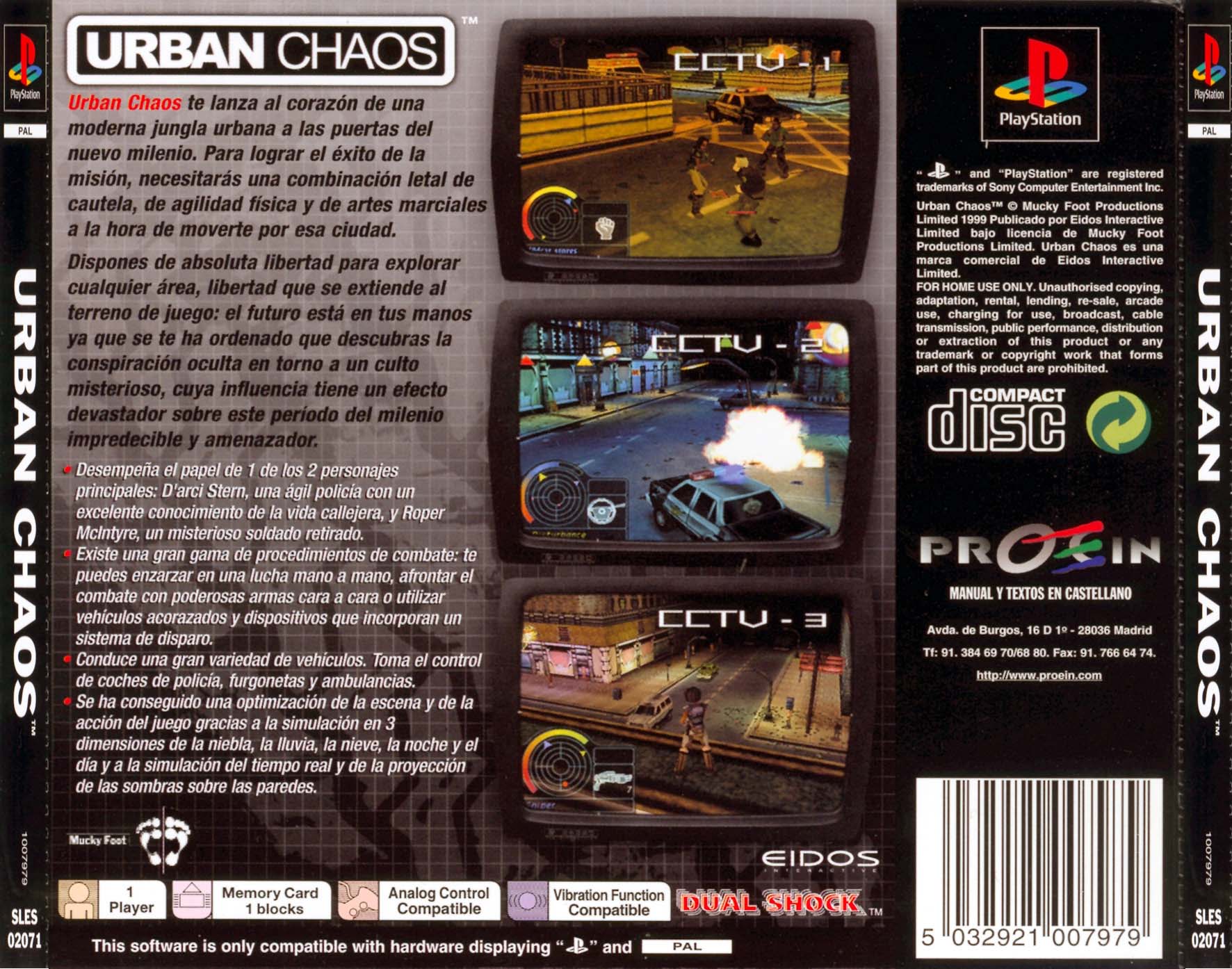 Contraportada de Urban Chaos · ES