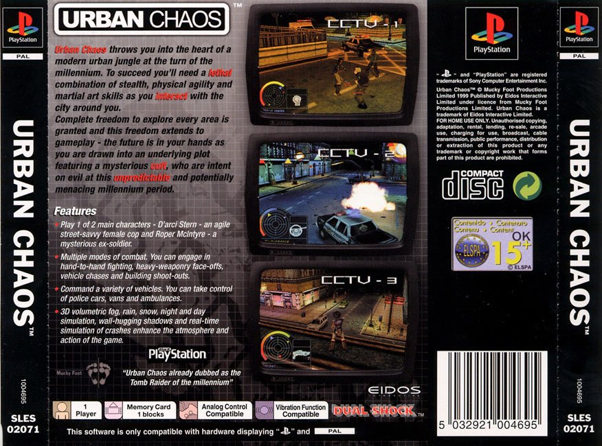 Contraportada de Urban Chaos · GB