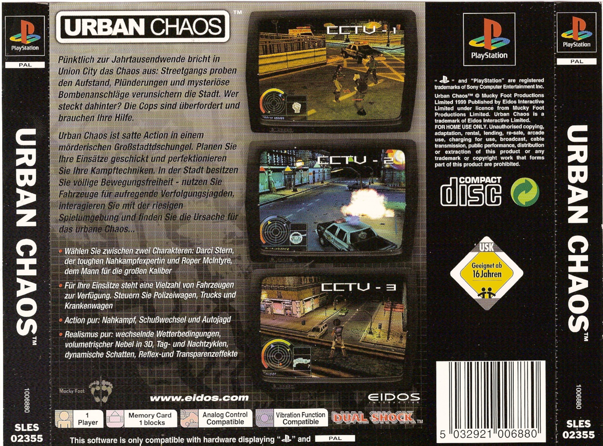 Contraportada de Urban Chaos · DE