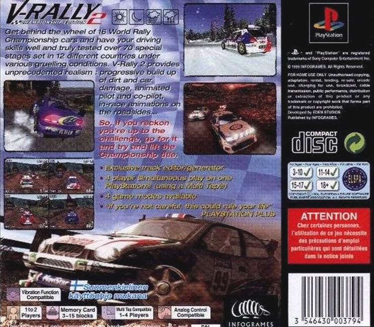 Contraportada de V-Rally 2 Championship Edition · EU