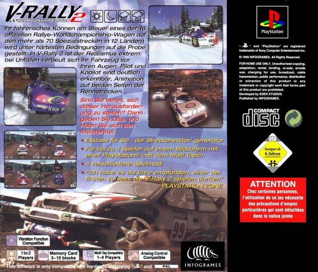 Contraportada de V-Rally 2 Championship Edition · DE