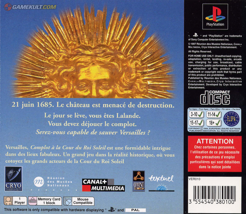 Contraportada de Versailles - Complot à la Cour du Roi Soleil · FR