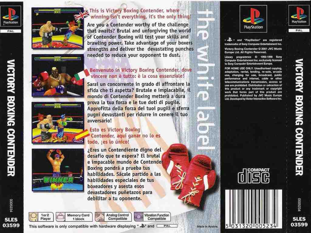 Contraportada de Victory Boxing Contender · EU