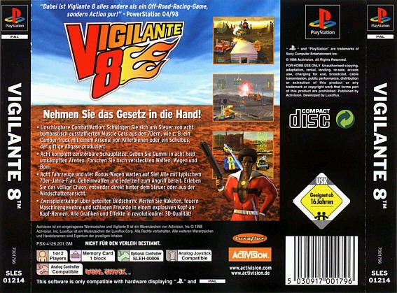 Contraportada de Vigilante 8 · DE