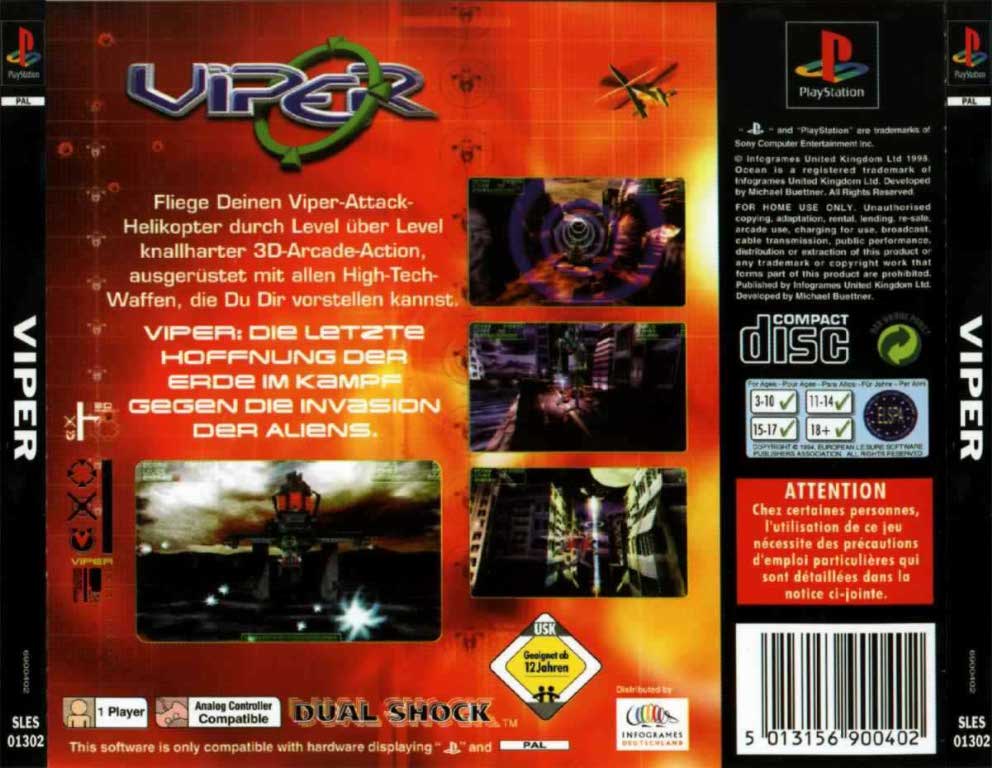 Contraportada de Viper · DE