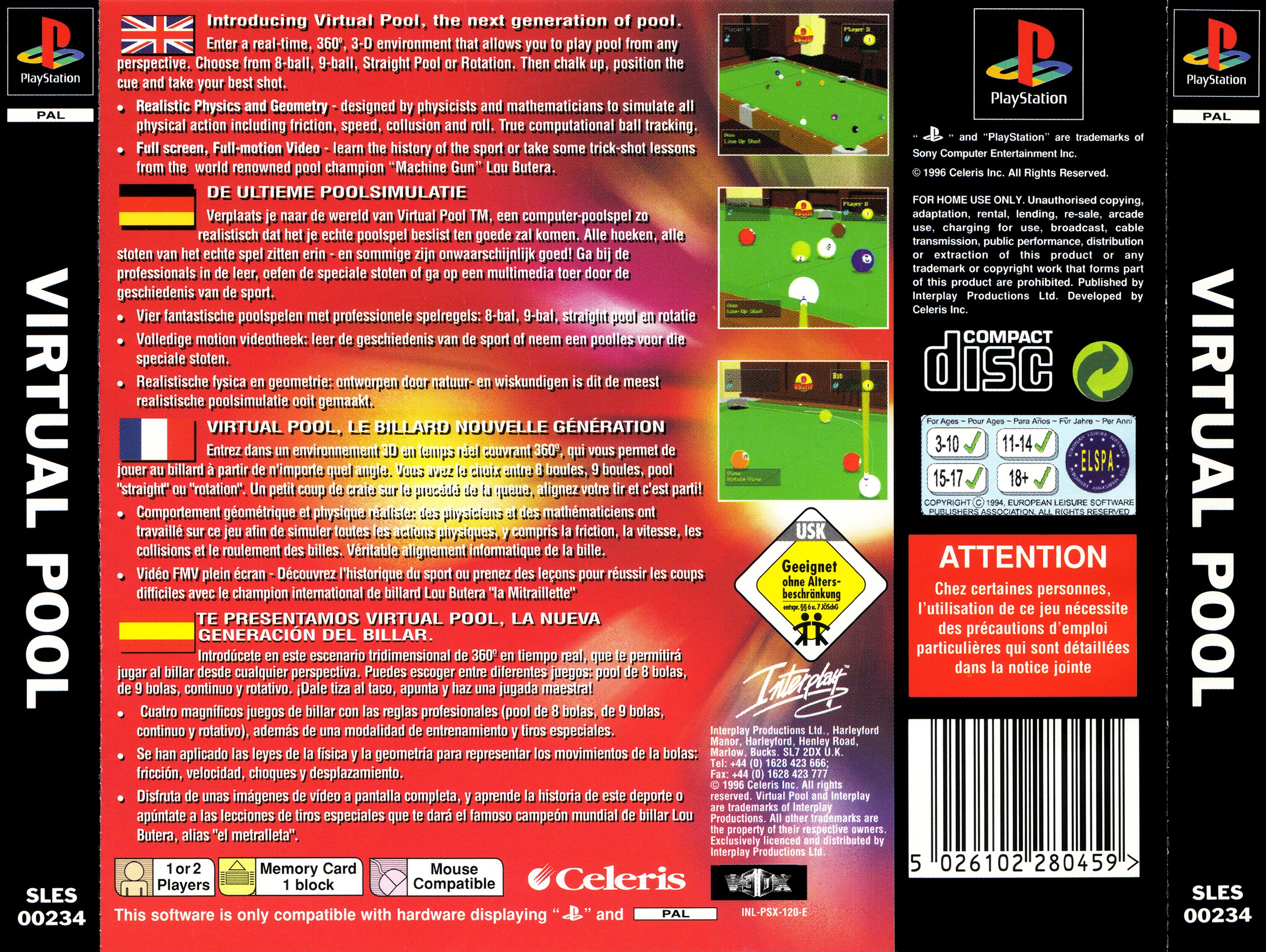 Contraportada de Virtual Pool · EU