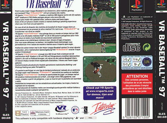 Contraportada de VR Baseball '97 · EU