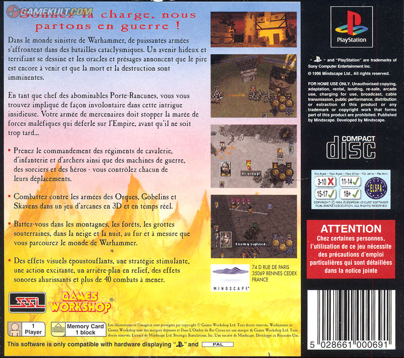 Contraportada de Warhammer Shadow of the Horned Rat · FR