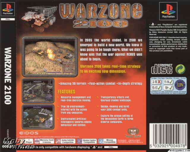 Contraportada de Warzone 2100 · EU