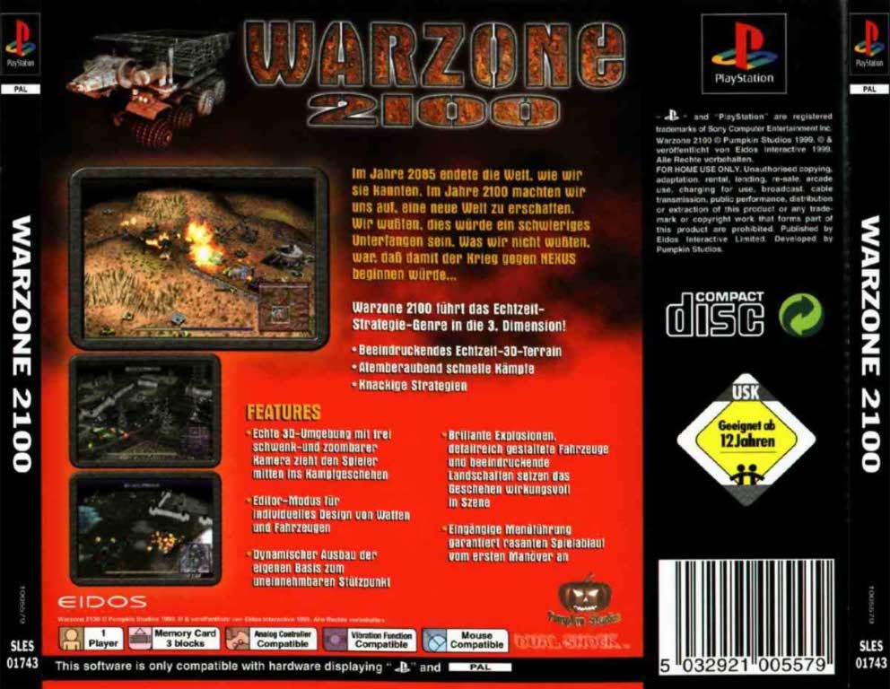 Contraportada de Warzone 2100 · DE