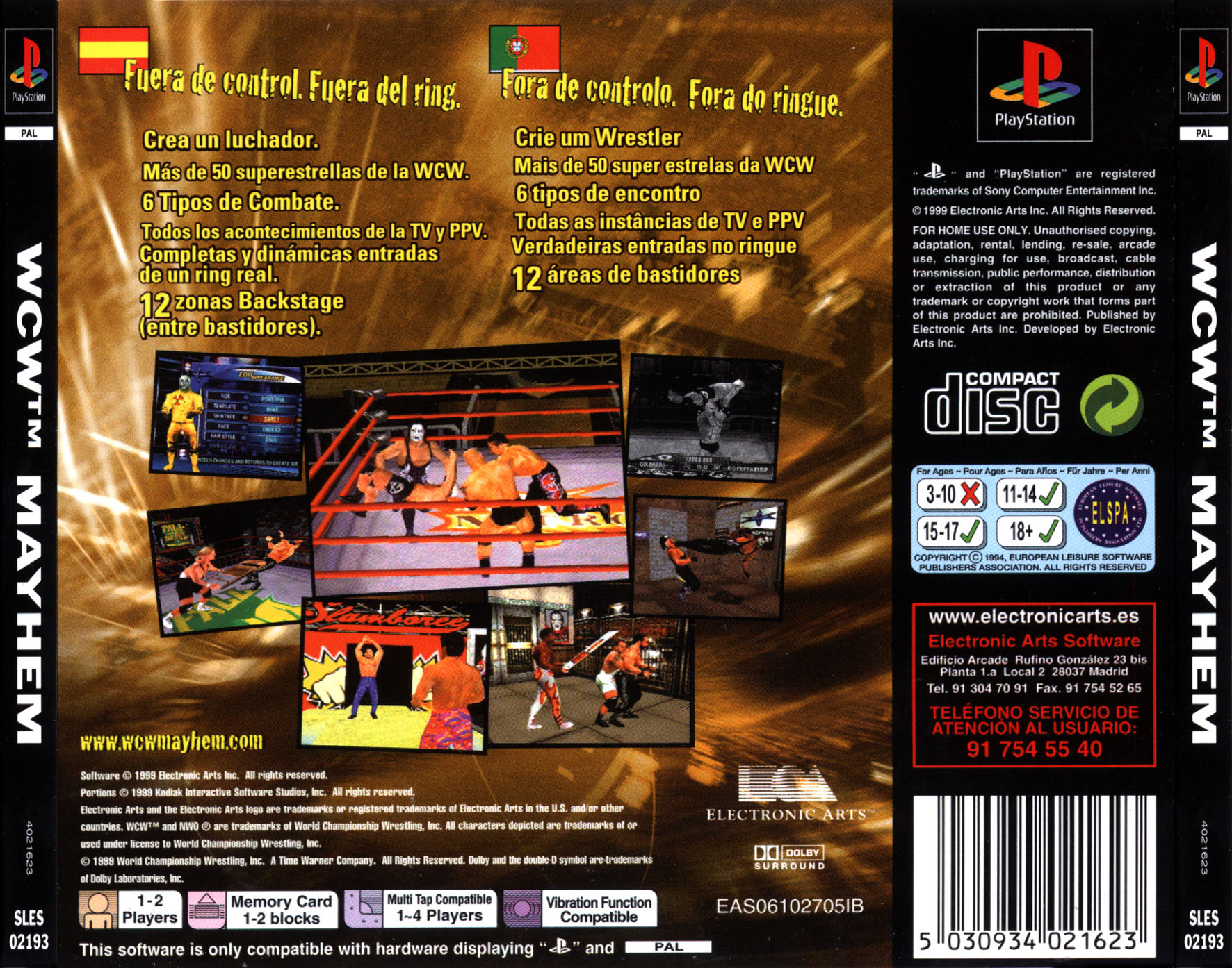 Contraportada de WCW Mayhem · EU