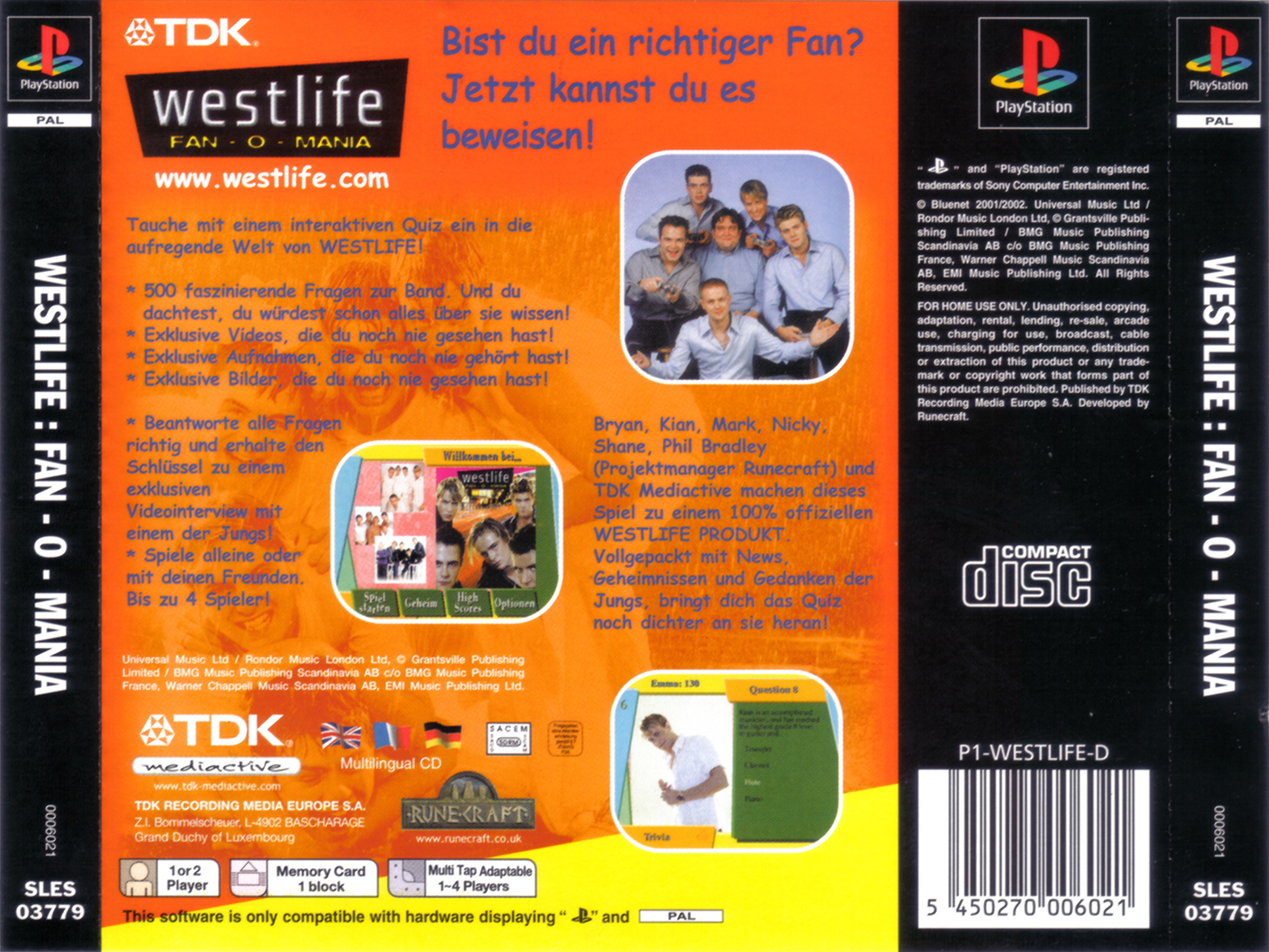 Contraportada de Westlife - Fan-o-mania · EU