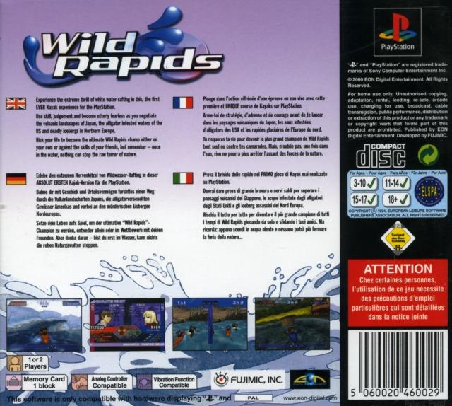 Contraportada de Wild Rapids · EU