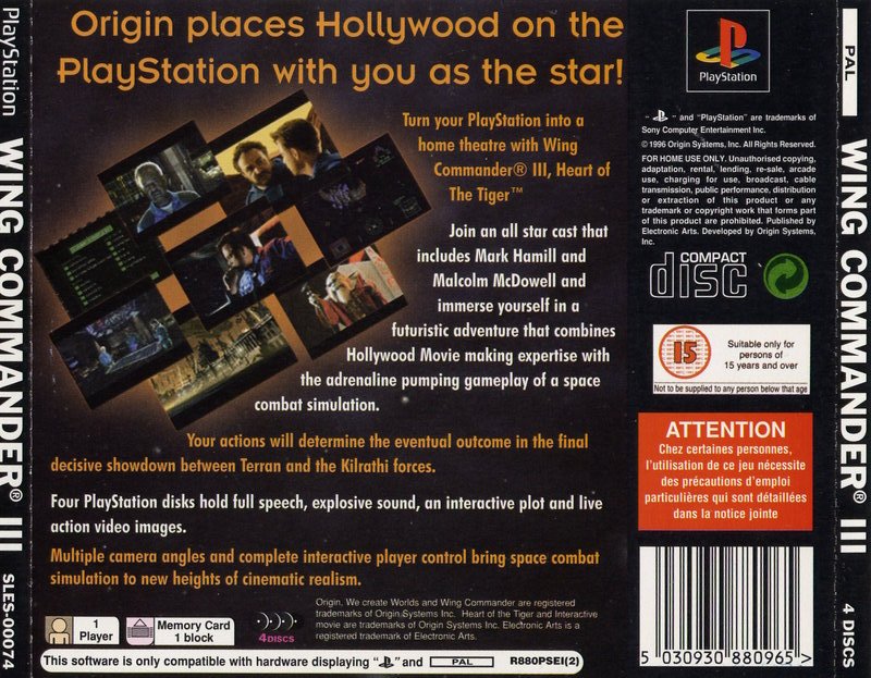 Contraportada de Wing Commander III - Heart of the Tiger · EU