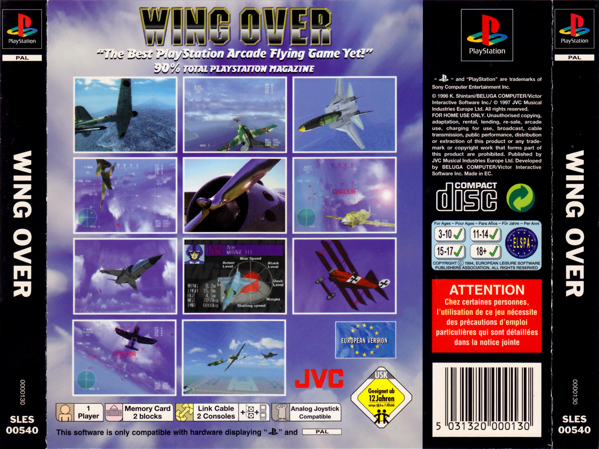 Contraportada de Wing Over · EU