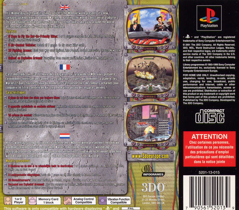 Contraportada de World Destruction League - Warjetz · FR