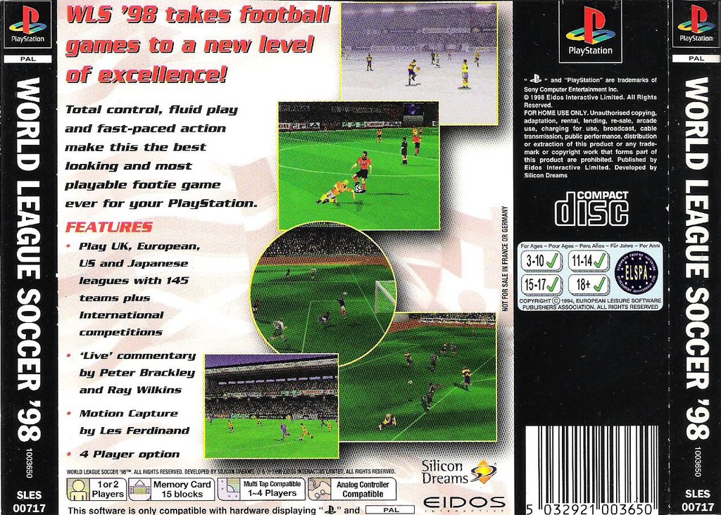 Contraportada de World League Soccer '98 · EU