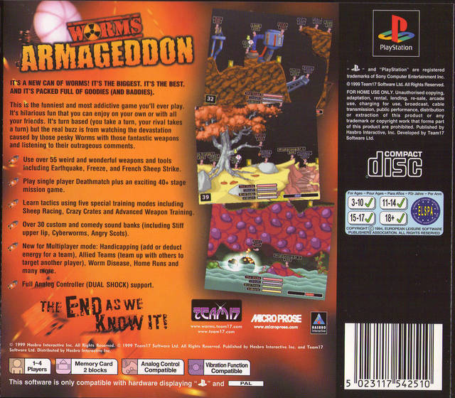Contraportada de Worms Armageddon · EU