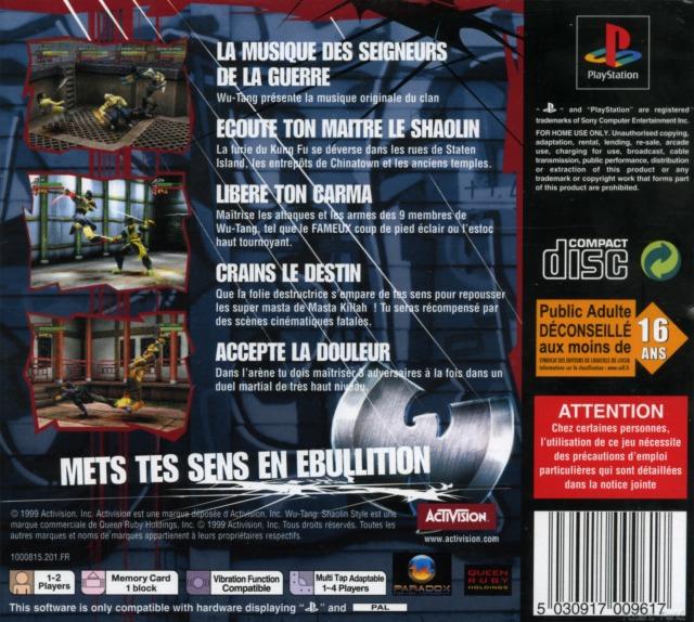 Contraportada de Wu-Tang Shaolin Style · FR