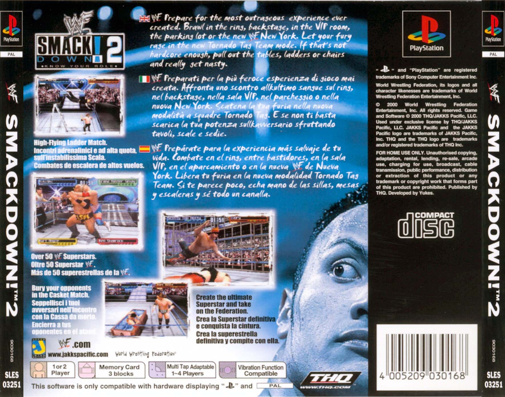 Contraportada de WWF Smackdown 2 Know Your Role · EU