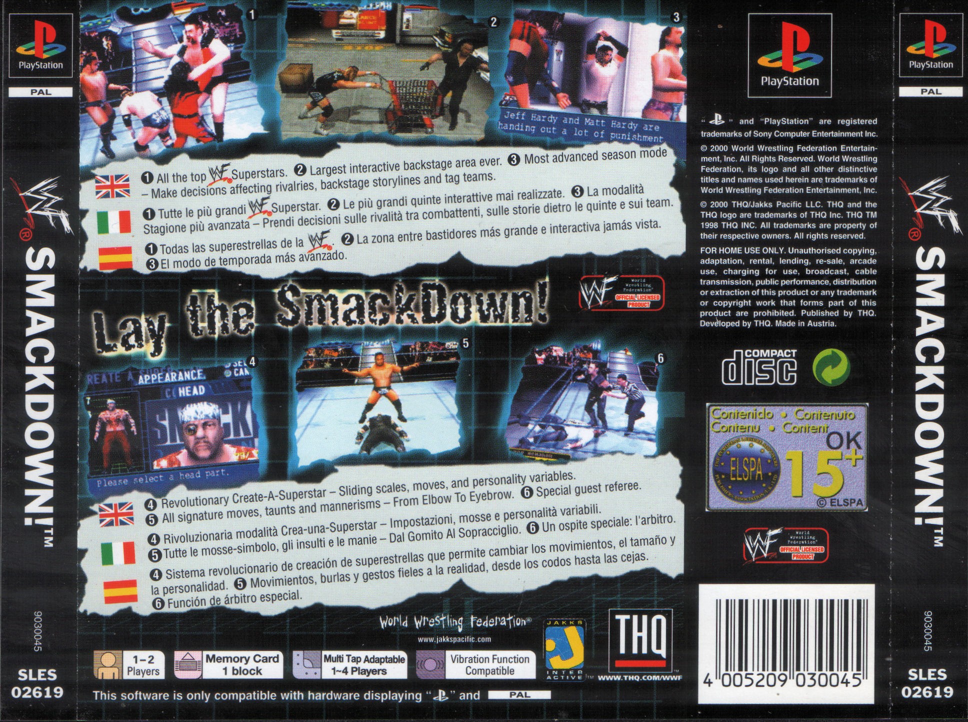 Contraportada de WWF Smackdown · EU