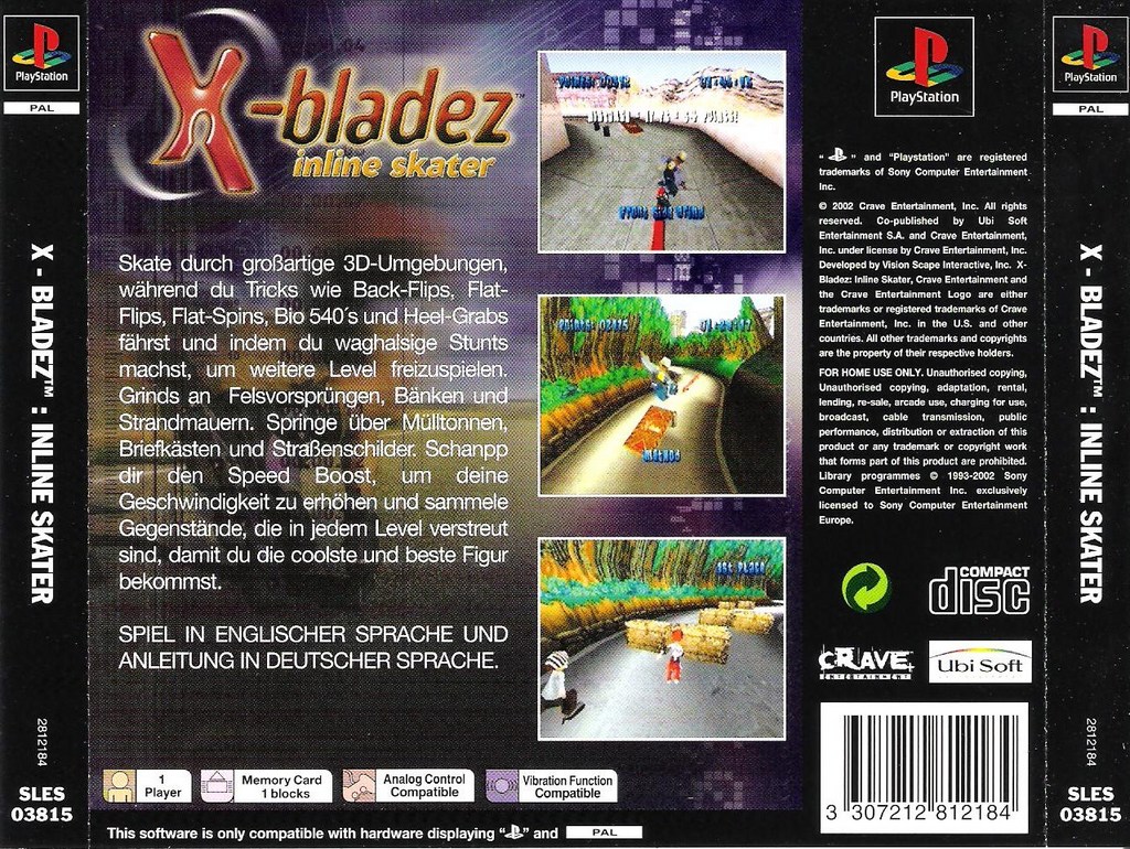 Contraportada de X-Bladez Inline Skater · EU
