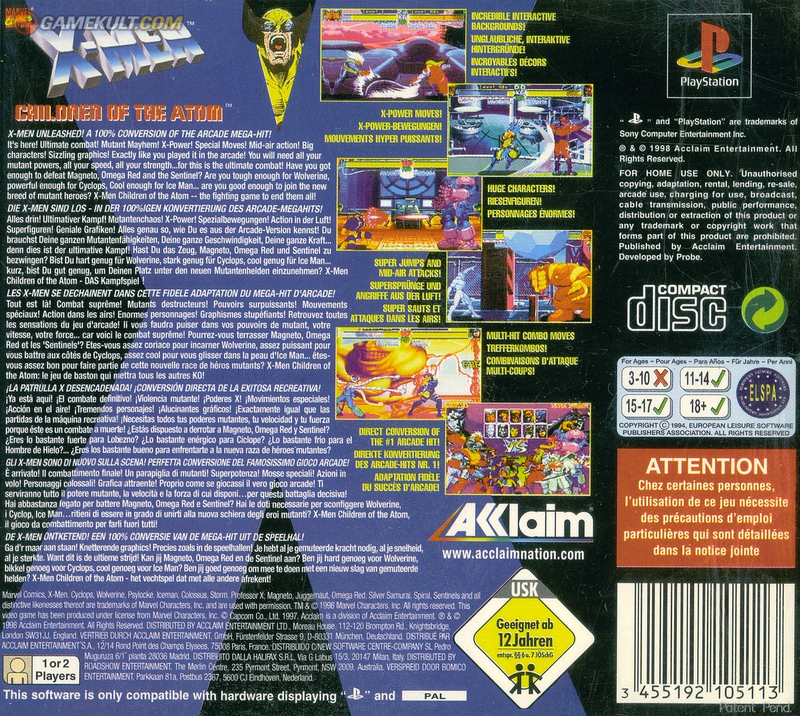 Contraportada de X-Men Children of the Atom · EU