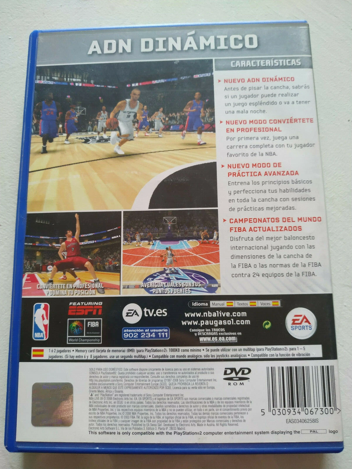 Fotografía de contraportada de NBA Live 09 · ES