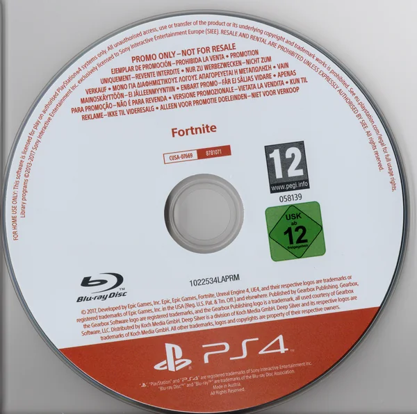 Etiqueta del disco promocional de Fortnite [Promo Disc] · PAL · Mercado por determinar