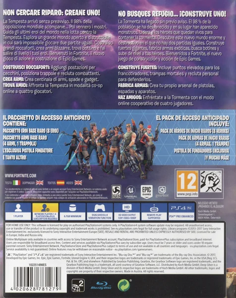 Contraportada de Fortnite · PAL España