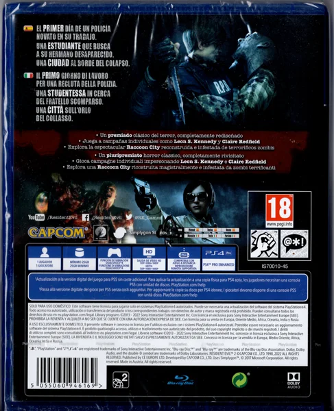 Contraportada del ejemplar escaneado de Resident Evil 2 · PAL España
