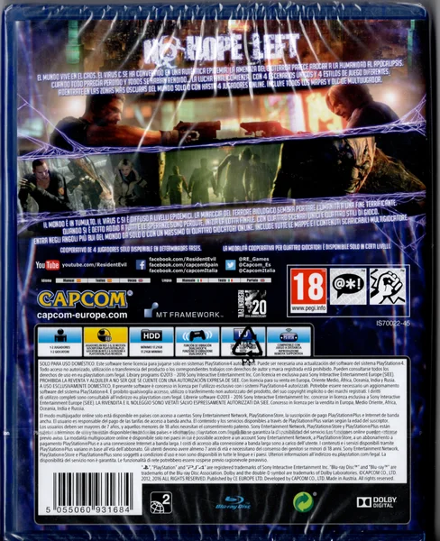 Contraportada del ejemplar escaneado de Resident Evil 6 · PAL España
